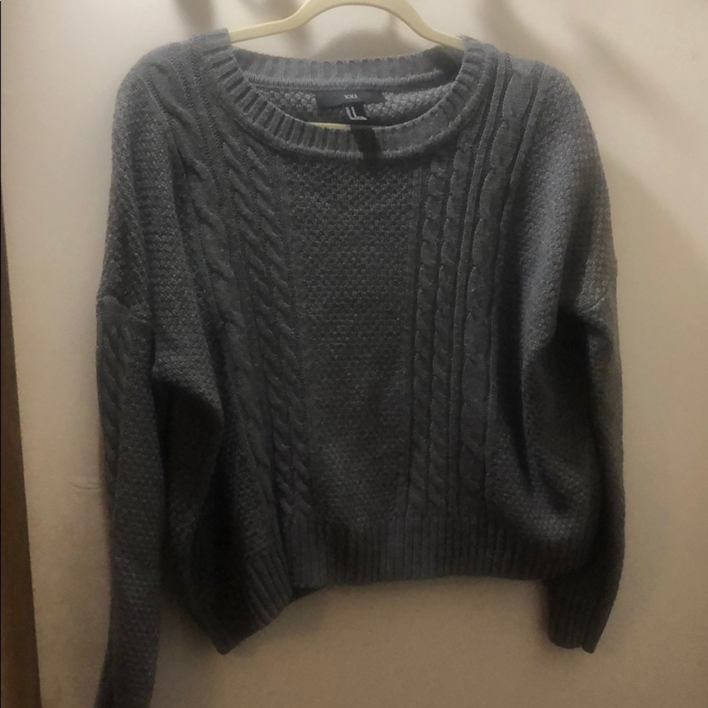 Gray knitted sweater